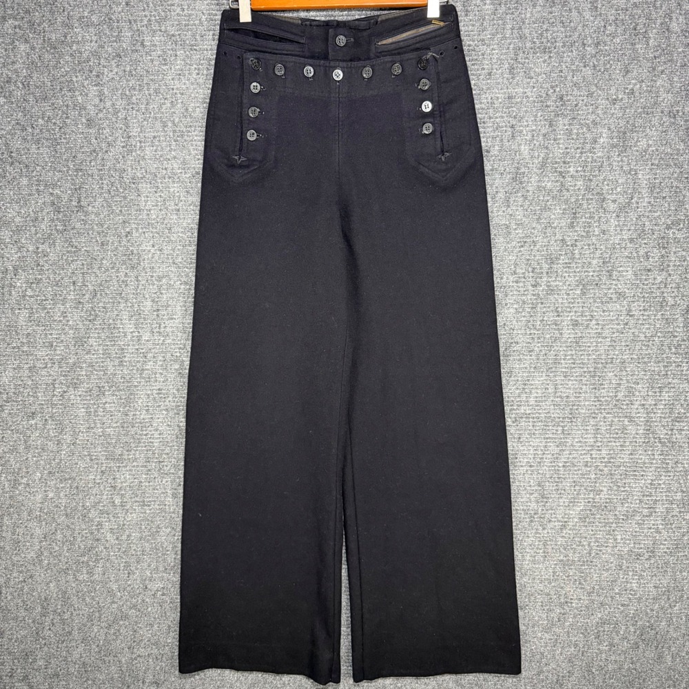 VTG WW2 US Navy 13 Button Wool Bell Bottom Pants Naval Clothing Factory 27x30